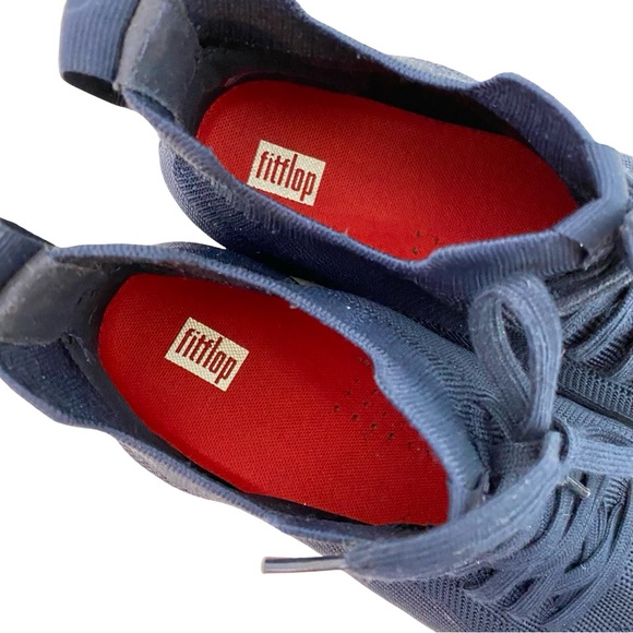 FitFlop High Top Sneakers Womens Size 9 - 9.5 Navy Blue Slip On Rally Mesh Knit - Picture 7 of 10